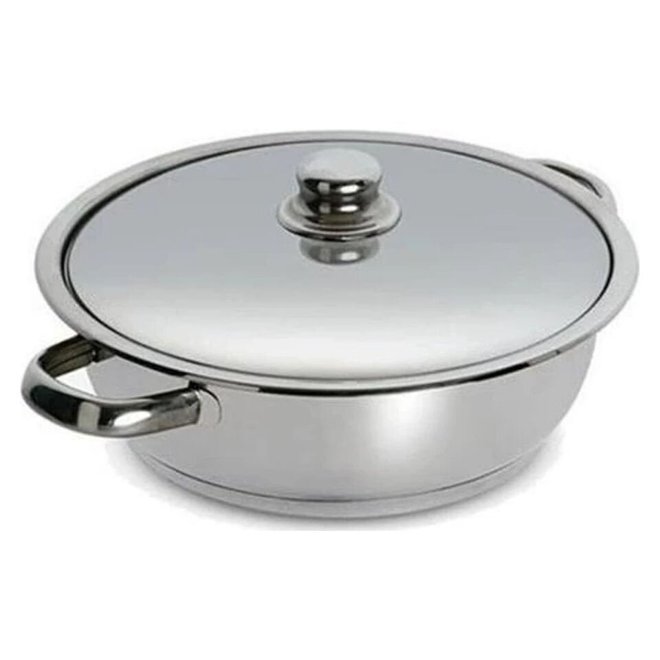 Gülsan 22 cm Basık Tencere Çelik Kapaklı