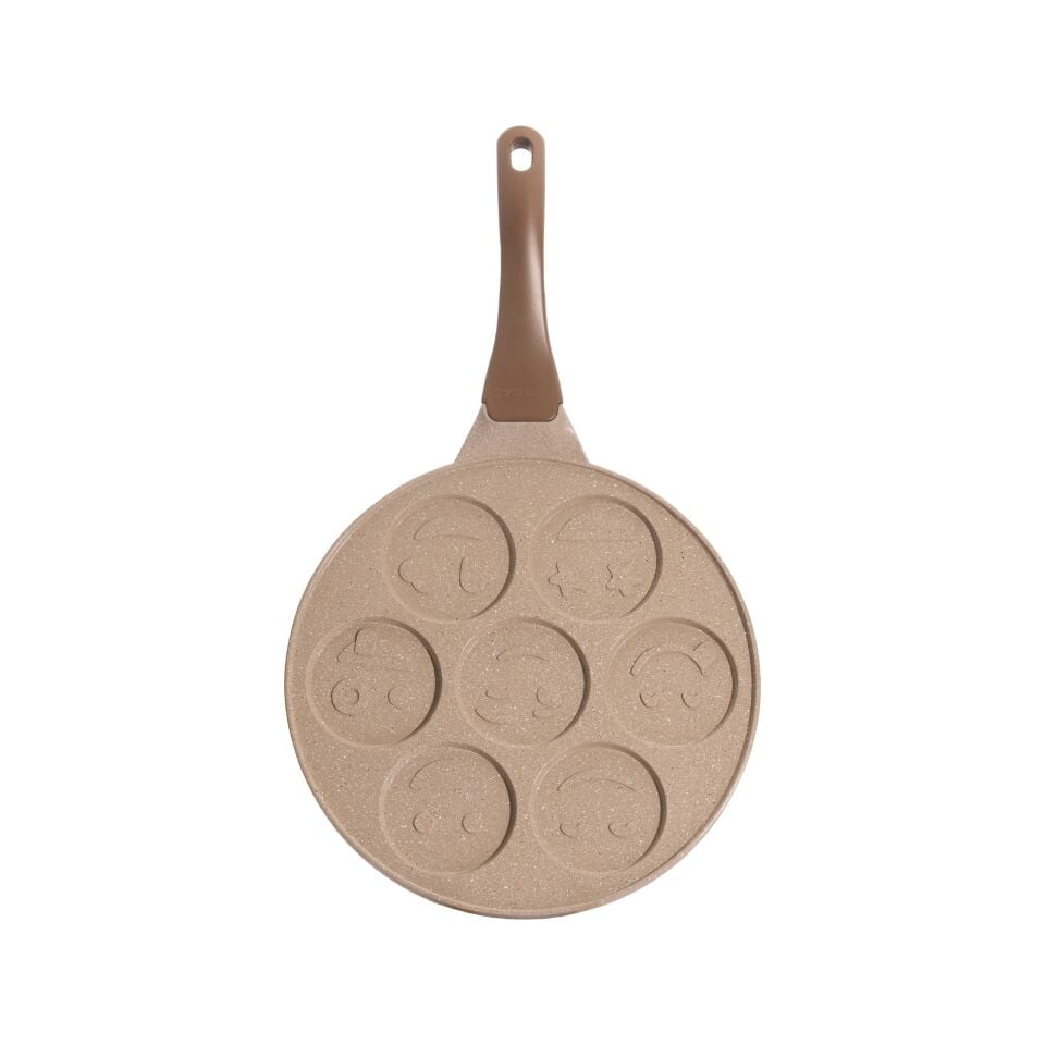 ThermoAD Pankek Tavası Emojili  Vizon 28cm