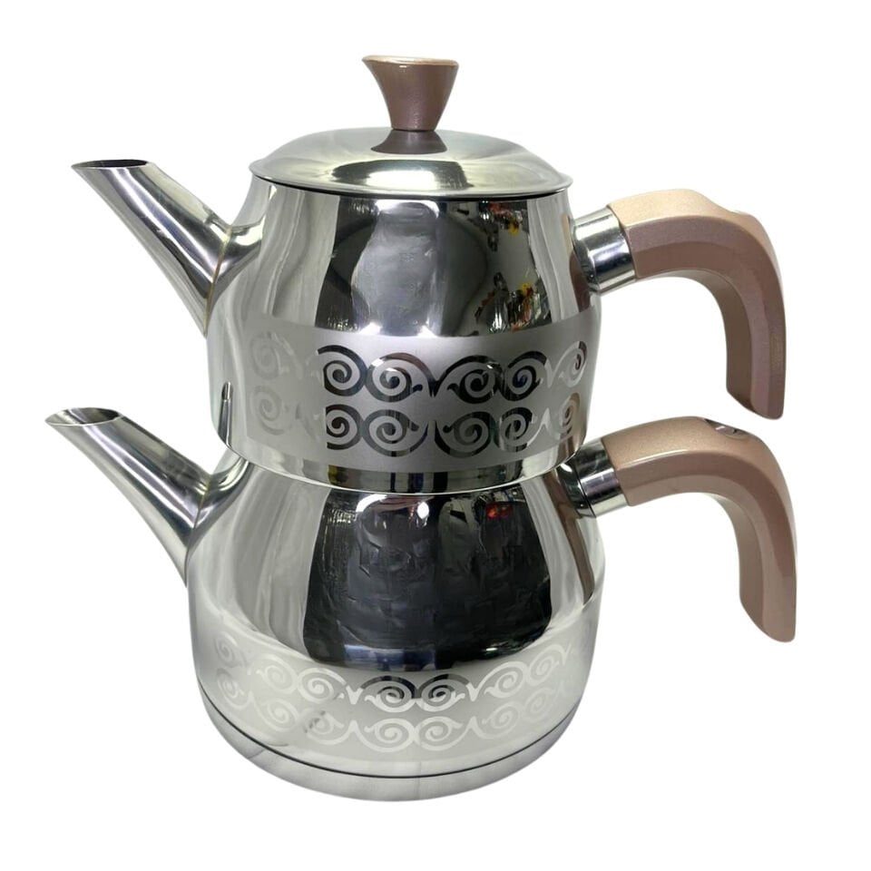 Papatyam Burcu Orta Boy Satenli Kendinden Süzgeçli Çaydanlık Takımı