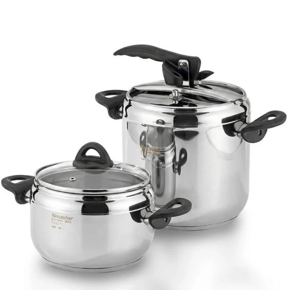 Hascevher 3,5 + 7,0 Lt Düdüklü Tencere Seti