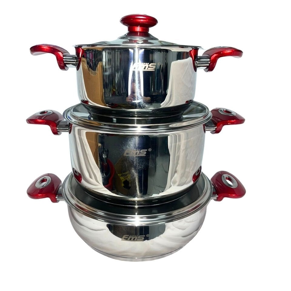 Fms Paslanmaz Çelik 6 Parça Eko Tencere Seti