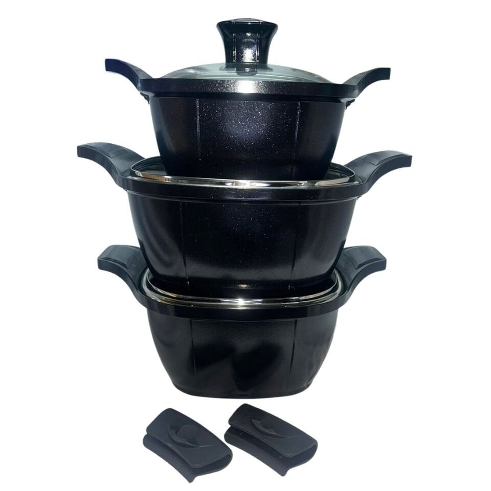 Fms Nirvana Kare 6 Parça Döküm Set Siyah