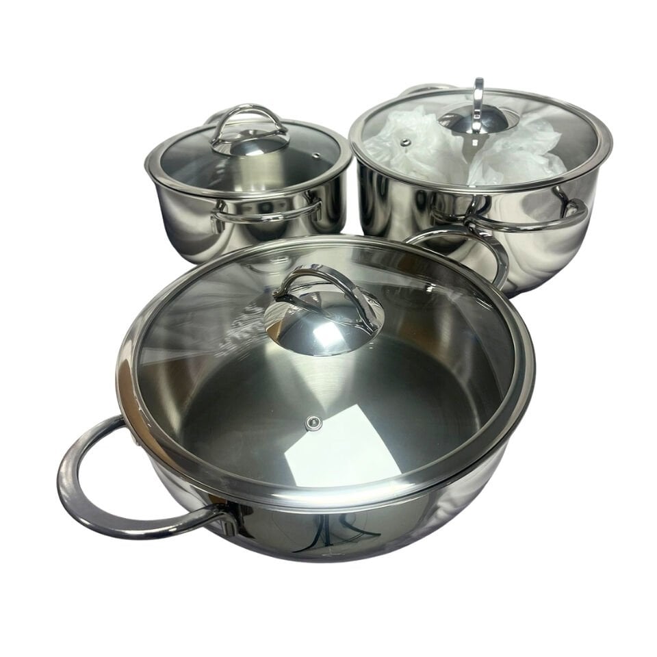 Fms Eko 6 Parça Çelik Tencere Seti Metal