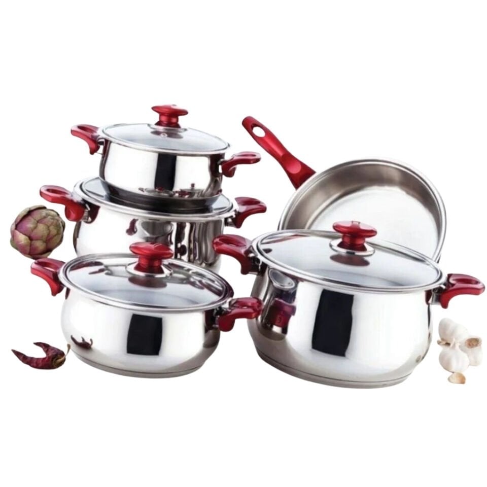 Gülsan olimpos 9 parça çelik tencere seti