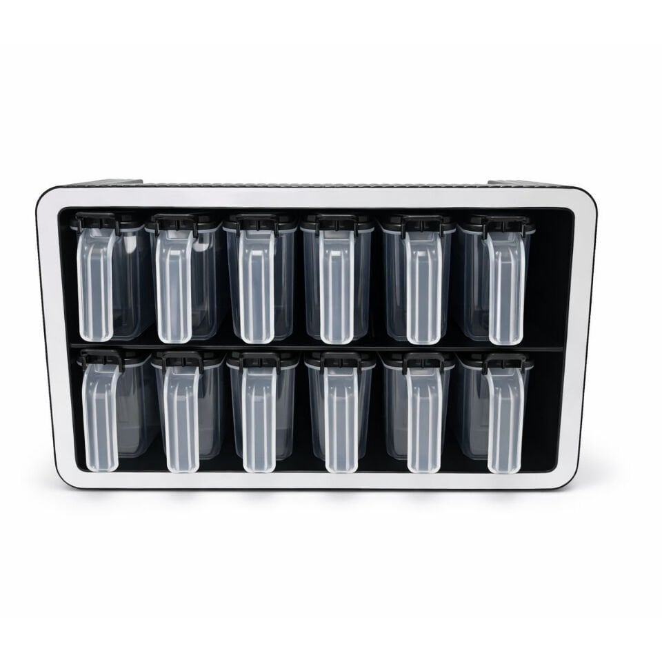 Foly Life Block Baharatlık Seti 12’li – Kaşıklı, Duvara Monte & Tezgah Üstü Kullanım, BPA Free