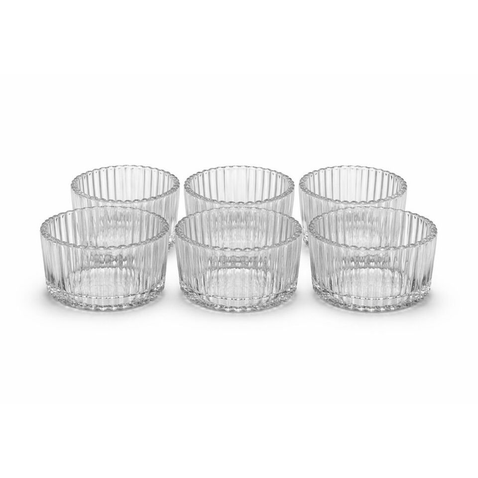 Rayan Sultana 6’lı Cam Kase Seti 95 ML – Kristal Desenli Çerezlik & Lokumluk