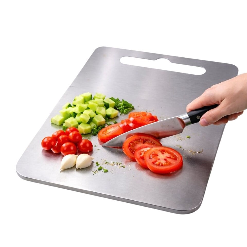 Baysal Paslanmaz Çelik Kesme Tahtası 235x320 mm – Antibakteriyel, Kokusuz, Dayanıklı | Orijinal Paketli