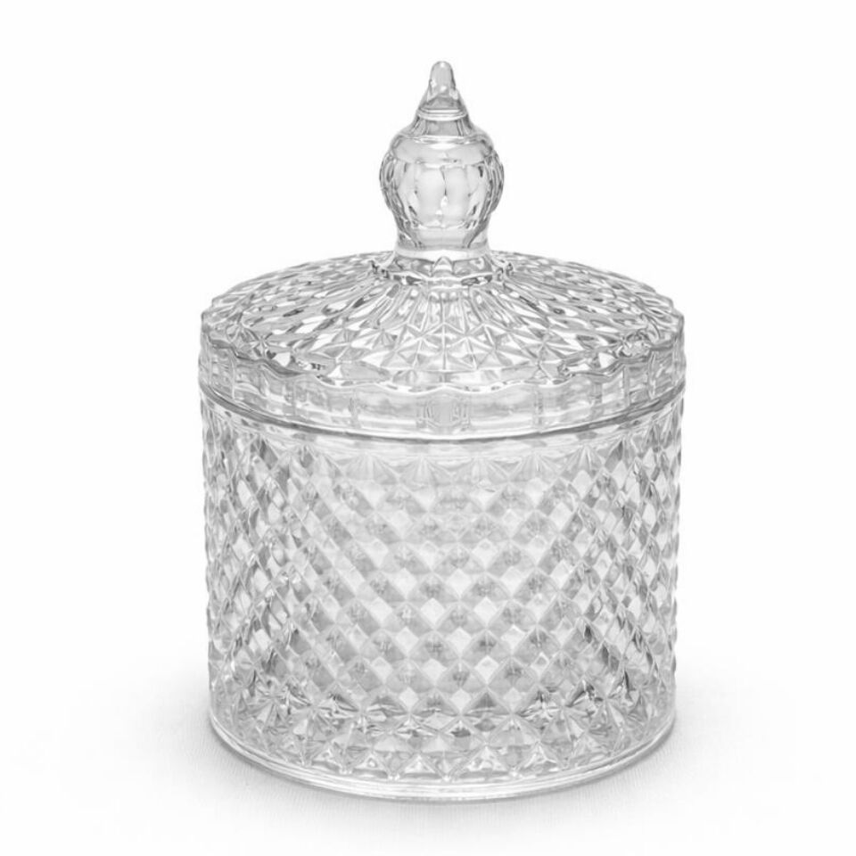 Deli Glass Sunrise Kristal Cam Şekerlik 69 mm – Kapaklı Dekoratif Lokumluk