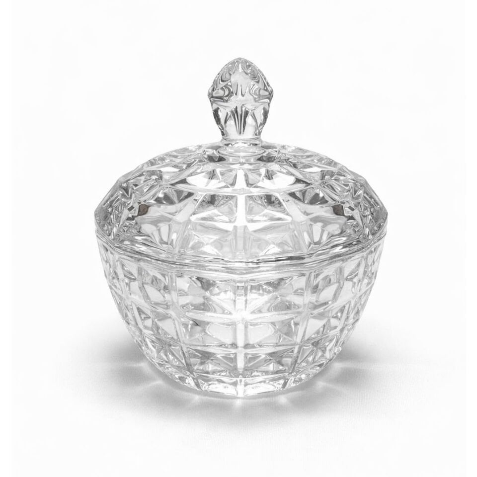 Delisoga Kristal Cam Şekerlik – Kapaklı Dekoratif Şekerlik