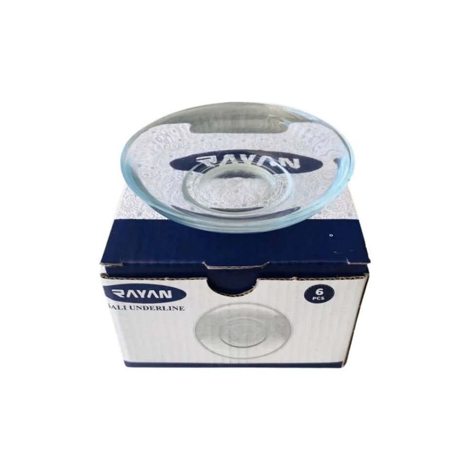 Rayan Cam Sade Çay Tabak (6'lı Paket)