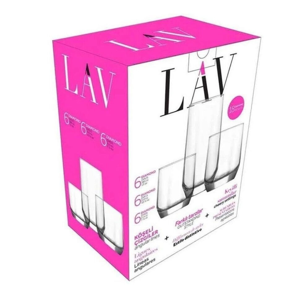 LAV Diamond Meşrubat Bardak Takımı 18 Parça